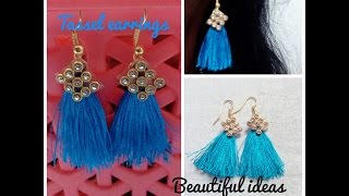 How to make Silk Thread Tassel Earrings at Home  New Fashion Earrings [upl. by Aneleiram140]