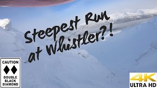 Steepest Run at Whistler The Couloir in 4K Glacier Wall [upl. by Wrigley]