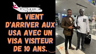 Il vient darriver à Chicago USA en provenance du Sénégal avec un visa visiteur de 10 ans [upl. by Baudelaire545]