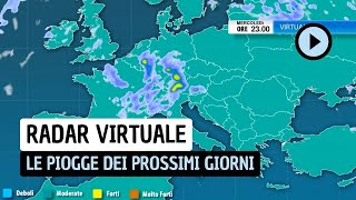 Radar Virtuale le piogge previste fino a giovedì 1 agosto [upl. by Magnolia]