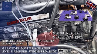 Engine mounts Mercedes SL R107 M117 V8 engine  removal and installation classic car restoration [upl. by Aihsek]