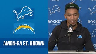 AmonRa St Brown postgame media availability  2023 Week 10 Lions at Chargers [upl. by Lull195]