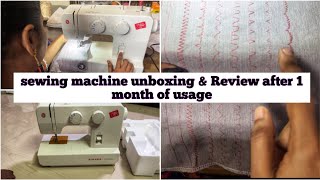 Singer Fm 1409 sewing machine unboxing and review after 1 month of usage [upl. by Seuqram112]