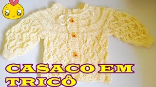 Casaco de Bebê em Tricô  Mangas  Parte 1  Crys Tricô [upl. by Battista719]