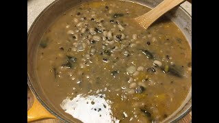 Cook With Me Ep59 VeganVegetarian Soul Food Black Eyed Peas Recipe Le Creuset Essential Oven [upl. by Bower690]