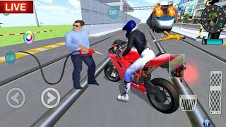 🔰🔴Live🔴New Power Suv Mercedes bullet Train vs motor bike Gas station 3D Driving Class Simulation [upl. by Aikemahs]