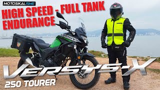 VERSYSX 250 TOURER  HIGH SPEED  FULL TANK ENDURANCE TEST [upl. by Elolcin50]