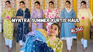 Latest Myntra Summer Kurti Haul  CottonRayon Everyday Wear OfficeCollege Wear Affordable Kurtis [upl. by Casey]