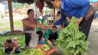 Single mother sick child cutting vegetables and squash to sell to get money to buy medicine [upl. by Rania155]