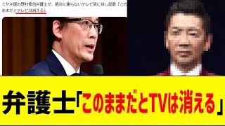 【衝撃】野村弁護士『このままだとテレビは消える』 [upl. by Isa]