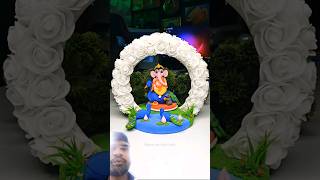 Diy Ganpati decoration idea 🌸 Ganpati Bappa moryaGanesh ji decoration 🙏 shorts [upl. by Adnahcir]