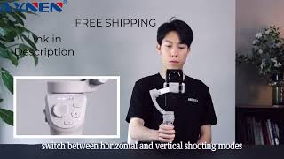 HQ6 3Axis Gimbal Handheld Stabilizer for Cellphone with Fill Light Face Tracking [upl. by Yesor]