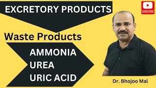 Excretory Products  Nitrogenous Wastes  Ammonia Urea amp Uric Acid  by Dr Bhojoo Mal [upl. by Lentha]