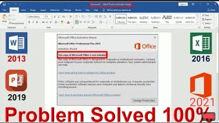 Product Activation Failed Office 2019 or 2021  Product Activation Failed This copy of Microsoft [upl. by Aniarrol]