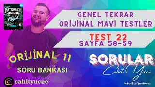 Orijinal Yayınları 11 Sınıf Soru Bankası l TRİGONOMETRİ GENEL TEKRAR MAVİ TESTLER sayfa 5859 [upl. by Hurwitz]