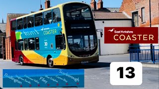 East Yorkshire Coastliner Bus On 13 From Bridlington To Scarborough [upl. by Vadnee245]