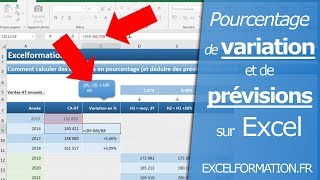 Comment calculer des variations en pourcentage et déduire des prévisions sur Excel [upl. by Suzy999]