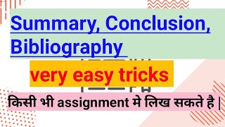 How to write summary conclusion and bibliography in assignment drxpharma [upl. by Aikehs]