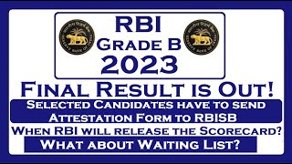 RBI Grade B 2023 Final Result Out [upl. by Gnaw]