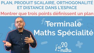 Démontrer que trois points définissent un plan  Terminale maths Spécialité [upl. by Aisercal246]