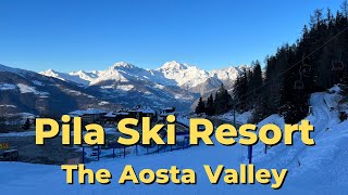 Snowboarding In Pila Aosta Valley Italy [upl. by Graubert]