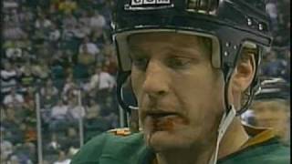 Vintage Derian Hatcher destroys Jeremy Roenick [upl. by Pero]