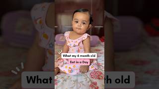 What my 6 Month Old Baby Eat in a Day 😇 Healthy Baby Solid Food shorts [upl. by Secilu]