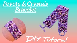 Rhombus braceletPeyote stitchampcrystal braceletOdd countImpar peyoteJewelry making at home [upl. by Sitsuj]