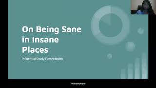 Influential Study Rosenhan Experiment On Being Sane in Insane Places [upl. by Anemij657]