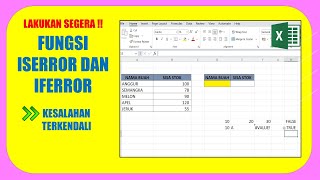 Fungsi ISERROR dan IFERROR di Excel Kesalahan Terkendali [upl. by Cnut]