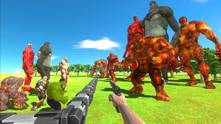 FPS Avatar Rescues Titan Team and Fights Giant Lava Itself  Animal Revolt Battle Simulator [upl. by Jolee]