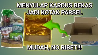 DIY Kardus bekas jadi kotak parsel cantik [upl. by Amla287]