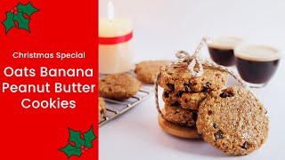 Oats Banana Peanut Butter Cookies Recipe  Oatmeal Cookies Christmas Special  CooknJoy by Vaishali [upl. by Gibun233]