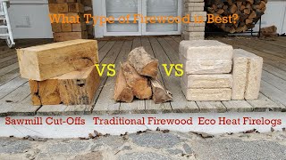 Eco Heat Firelogs vs Sawmill Cutoffs vs Traditional Firewood [upl. by Ybsorc721]