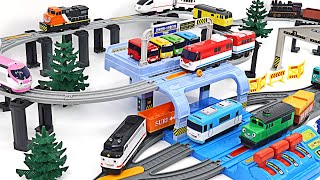 Titipo Vehicle base play set Tayo lets get along with all our train friends  PinkyPopTOY [upl. by Cicero]