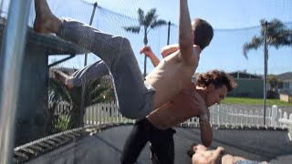 WWE  Cody Rhodes vs Roman Reigns Trampoline [upl. by Browne]