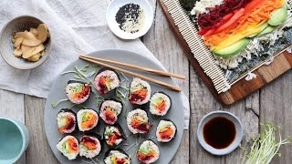 FULLY RAW RAIBOW SUSHI RECIPE  VEGAN  NOURISHING  PLANT BASED and EASY [upl. by Gilud76]