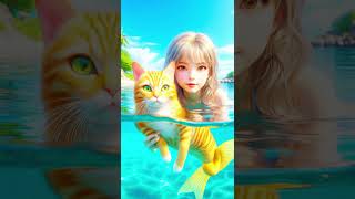 🐱The Mermaid Cats Heroic Rescue A Magical Underwater Adventure 🌊✨🙀cat cute shorts kitten [upl. by Ordnagela401]