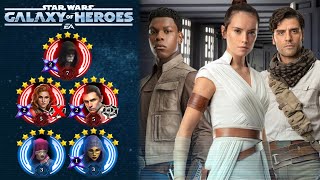 Star Wars Galaxy of Heroes PalpatineStarkiller Vs Rey [upl. by Eedya]