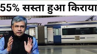 55 सस्ता हुआ ट्रेन का किराया  Indian Railways Offering 55 Concession on train fares to everyone [upl. by Thorny709]