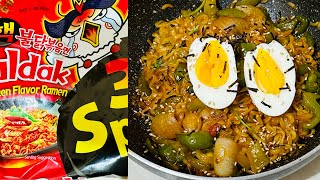 কোরিয়ান সুপার স্পাইসি নুডলস । 3X Spicy KOREAN noodles Recipe  Samyang Buldak Spicy Noodles [upl. by Heger781]