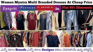 Myntra MultiBranded Women Dresses Cheap Price wholesale Shopping 150 KurtisJeans200Tops Hyderabad [upl. by Ris]