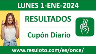 Resultado del sorteo Cupon Diario del lunes 1 de enero de 2024 [upl. by Keever]