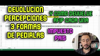 3 Formas de PEDIR las DEVOLUCIONES de PERCEPCIONES del IMPUESTO PAIS COMO me devuelve AFIP cada una [upl. by Burkhart]