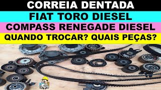 Correia dentada Fiat Toro diesel quando precisa trocar Jeep Compass Renegade bomba dágua esticador [upl. by Enneirdna712]