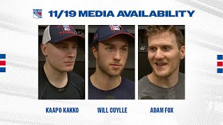 NYR at VAN Kaapo Kakko Will Cuylle amp Adam Fox Postgame Availability  Nov 19 2024 [upl. by Nayrb]