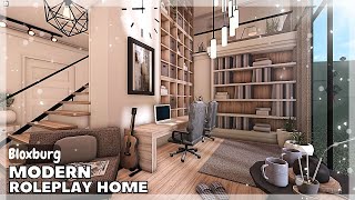 BLOXBURG Modern Roleplay Home Speedbuild interior  full tour  Roblox House Build [upl. by Amej]