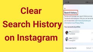 how to clear search history on Instagram  how to delete search history on Instagram instagram [upl. by Ahsirat405]