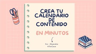 Crea tu Calendario de contenido en minutos [upl. by Eniar]