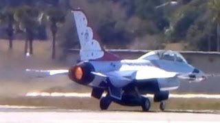 F16 Full Afterburner Takeoff amp UNRESTRICTED Climb USAF Thunderbirds [upl. by Enyamrahs]